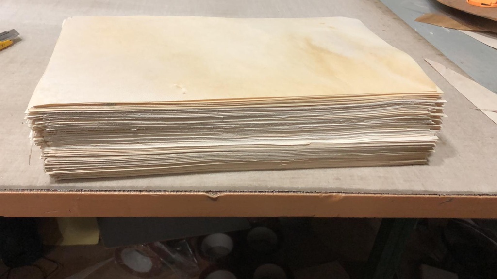 paquete de 100 formatos de 37x 21 en Pergamino de piel de Cordero con epidermis